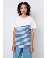 Striped Ribbed Neck T-Shirt