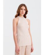 Knitted Sleeveless Solid Top -Sale