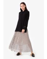 Accordion Pleated Printed Flared Skirt -Sale