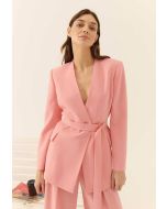 Roman Bound Cut Out Detailed Jacket Pink