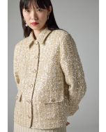 Contrast Sequin Long Sleeve Jacket 
