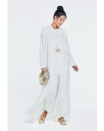 Crinkled Belted Solid Abaya- Ramadan Style
