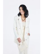 Open Front Blazer With Metal Eyelets