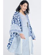 Geometrical Print Belted Kimono