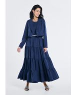Sleeveless Belted Multilayer Dress- Ramadan Style