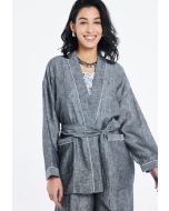 Belted long Sleeve Kimono