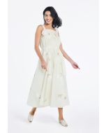 Printed Pleated Sleeveless Dress