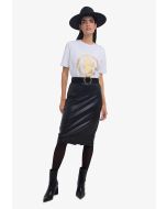 Solid Slim Fit Pencil Skirt -Sale