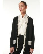 Round Pearl Fringed Knitted Jacket -Sale