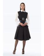 Box Pleat Solid Skirt -Sale