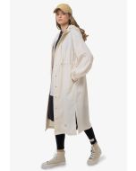 Drawstring Waist Solid Long Outer Jacket