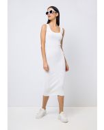 Classic Sleeveless Solid Ribbed Dress
