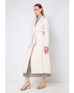 Notched Collar Solid Maxi Jacket
