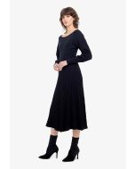 Flared Hem Ribbed Knitted Long Skirt -Sale