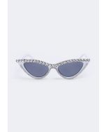Cat Eye Crystal Embellished Sunglasses