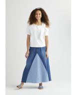 Two Toned Maxi Denim Skirt