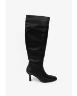 Solid Heeled Round Toe Knee Boots