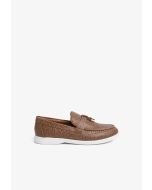 Faux Ostrich Leather Loafers