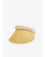 Faux Pearls Embellished Cap