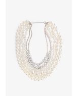 Chunky Crystal Embellished Faux Pearls Necklace