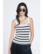 Striped Knitted Ribbed Top