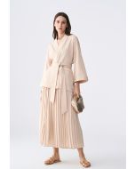 All Over Pleated Solid Skirt