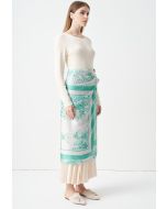 Printed Floral Wrap Skirt