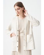 Fringe Tweed Lurex Midi Jacket