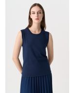 Solid Knitted Sleeveless Top