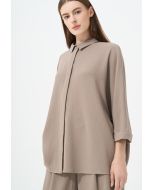 Contrast Dolman Sleeve Basic Shirt
