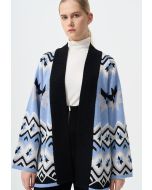 Multi Color Geometric Knitted Cardigan