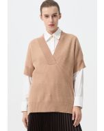 Knitted Oversized V-Neck Vest