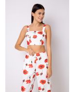 Printed Sleeveless Cropped Top