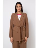 Double Breasted Notched Collar Belted Blazer