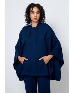 Oversized Hooded Solid Poncho