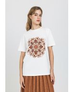 Mid Mandela Pattern Printed T-Shirt