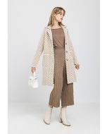 Contrast Knitted Midi Jacket 
