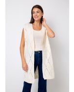 Open Front Knitted Sleeveless Cardigan