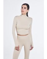 Basic High Neck Cropped Top
