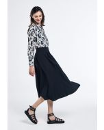 Box Pleated Midi Skirt