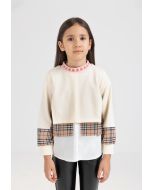 Checked Knitted Top