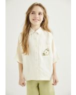 3/4 Sleeves Embroidered Shirt