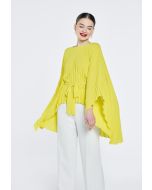 Pleated Cape Detail Top