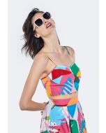 Multicolor Printed Cropped Top