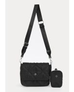 Nylon Solid Shoulder Bag With Matching Pouch -Sale