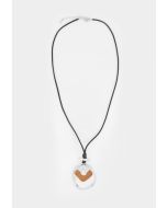 Wooden And Metal Pendant Necklace -Sale