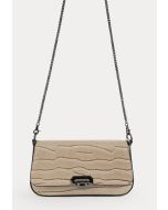 Embossed Shiny PU Leather Baguette Bag -Sale