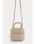 PU Leather Top Handle Zipped Box Bag -Sale