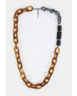 Multicolor Chunky Necklace With Wooden Details -Sale