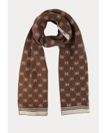 Quatrefoil Print Knitted Ribbed Edges Scarf -Sale